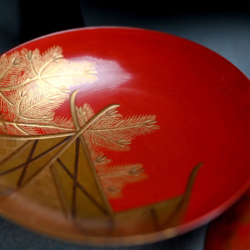 Fabulous 19th c. Lacquer Sake Stand & Cup Set