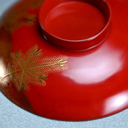 Fabulous 19th c. Lacquer Sake Stand & Cup Set