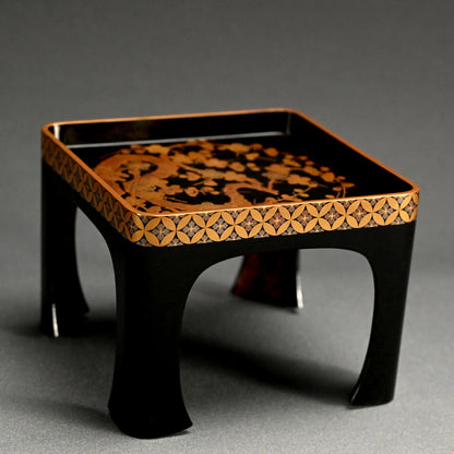 Fabulous 19th c. Lacquer Sake Stand & Cup Set