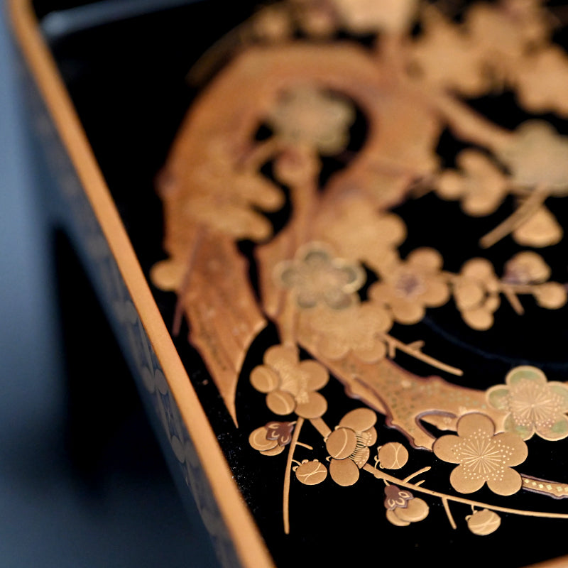 Fabulous 19th c. Lacquer Sake Stand & Cup Set