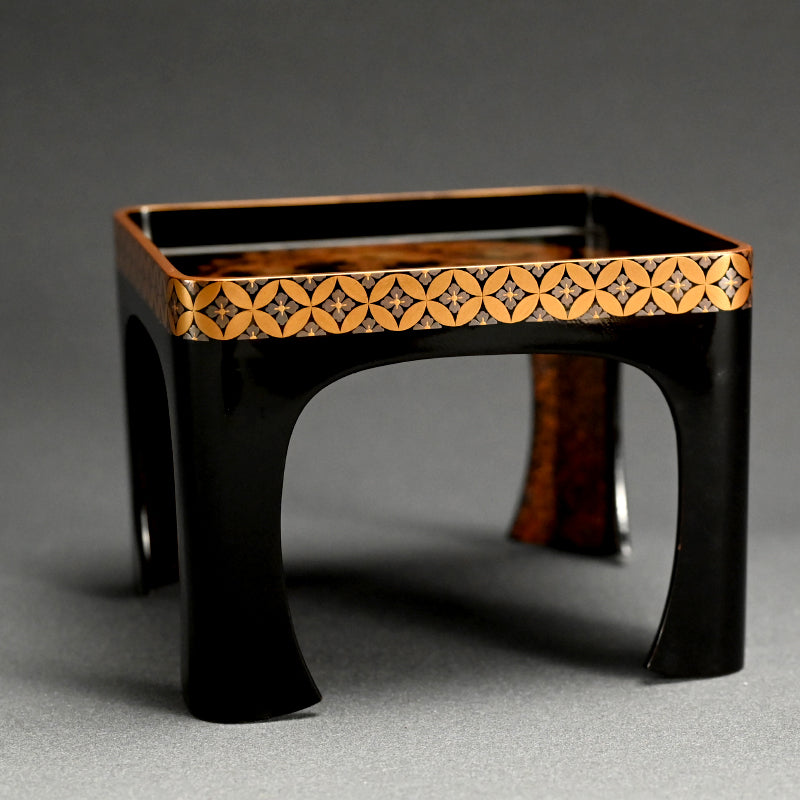 Fabulous 19th c. Lacquer Sake Stand & Cup Set