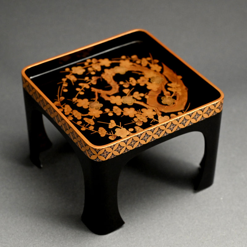 Fabulous 19th c. Lacquer Sake Stand & Cup Set