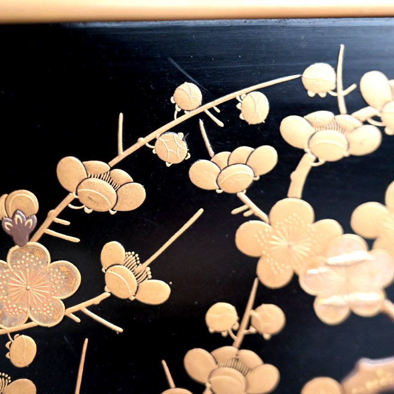 Fabulous 19th c. Lacquer Sake Stand & Cup Set