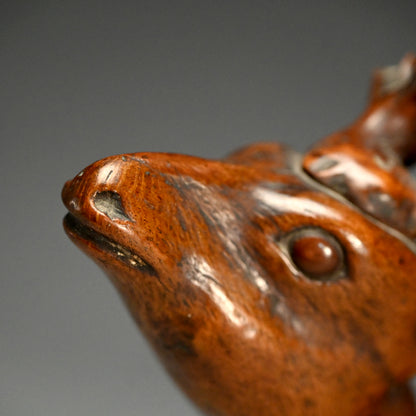 Antique Japanese Burl-Wood Deer Sculpture