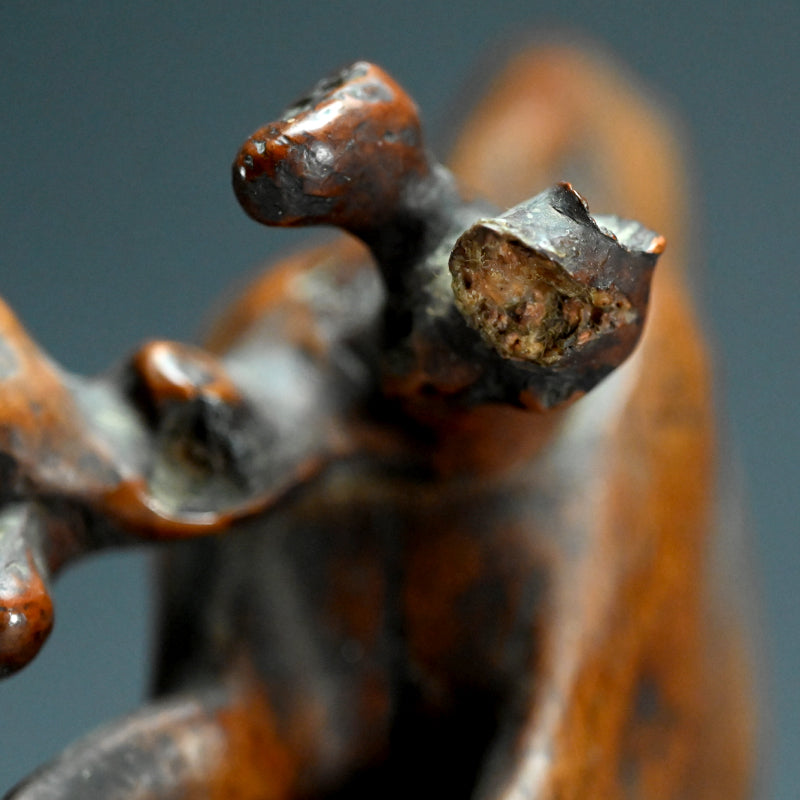 Antique Japanese Burl-Wood Deer Sculpture