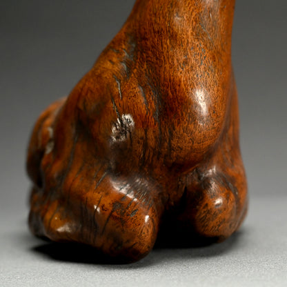 Antique Japanese Burl-Wood Deer Sculpture