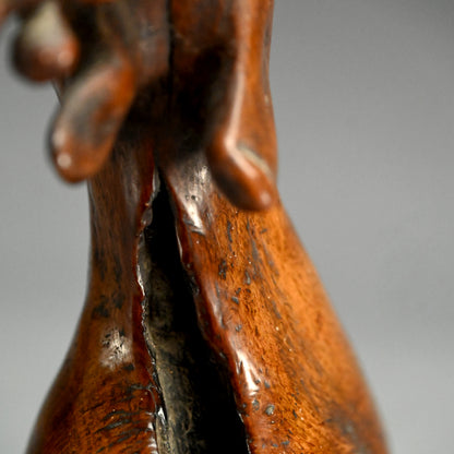 Antique Japanese Burl-Wood Deer Sculpture