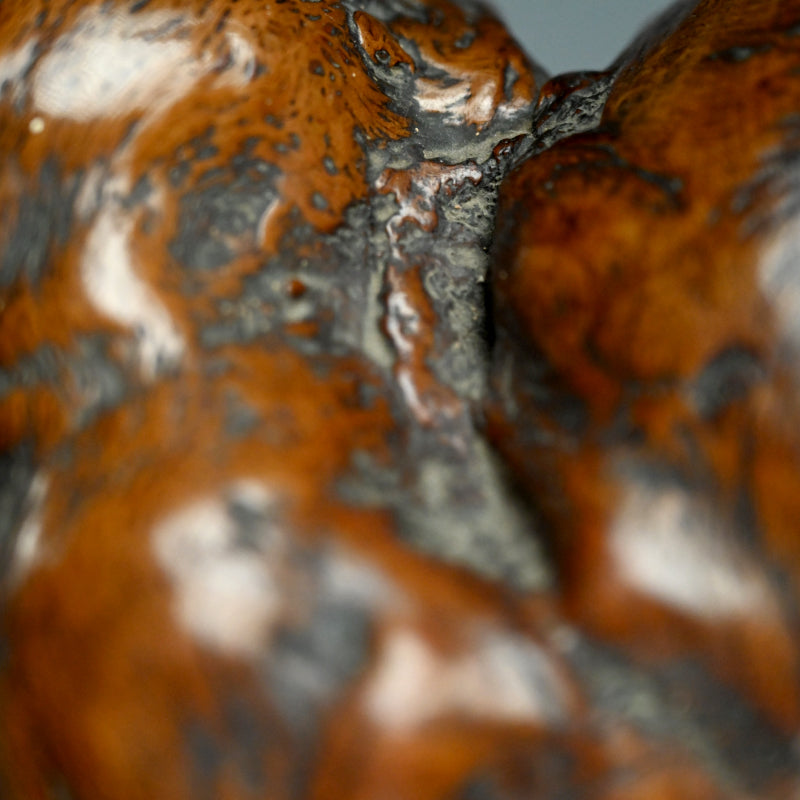 Antique Japanese Burl-Wood Deer Sculpture