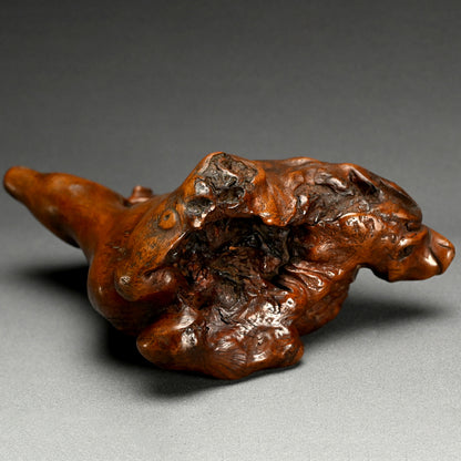 Antique Japanese Burl-Wood Deer Sculpture