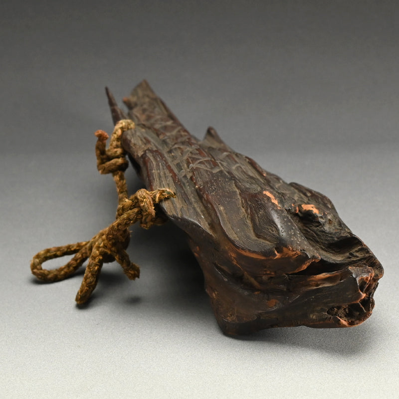 Unusual Natural Wood Hanging Fish-shaped Door Knock