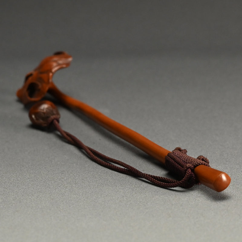 Antique Lotus Shaped Boxwood Nyoi ー黄陽木霊芝如意
