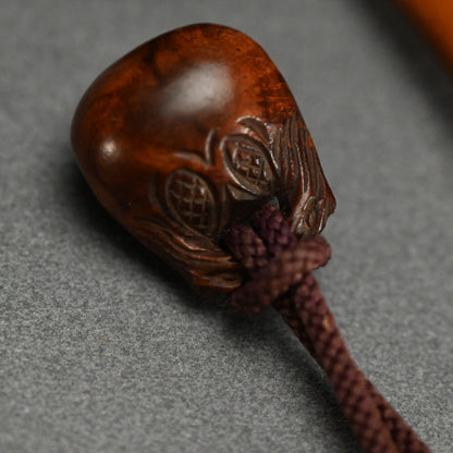 Antique Lotus Shaped Boxwood Nyoi ー黄陽木霊芝如意
