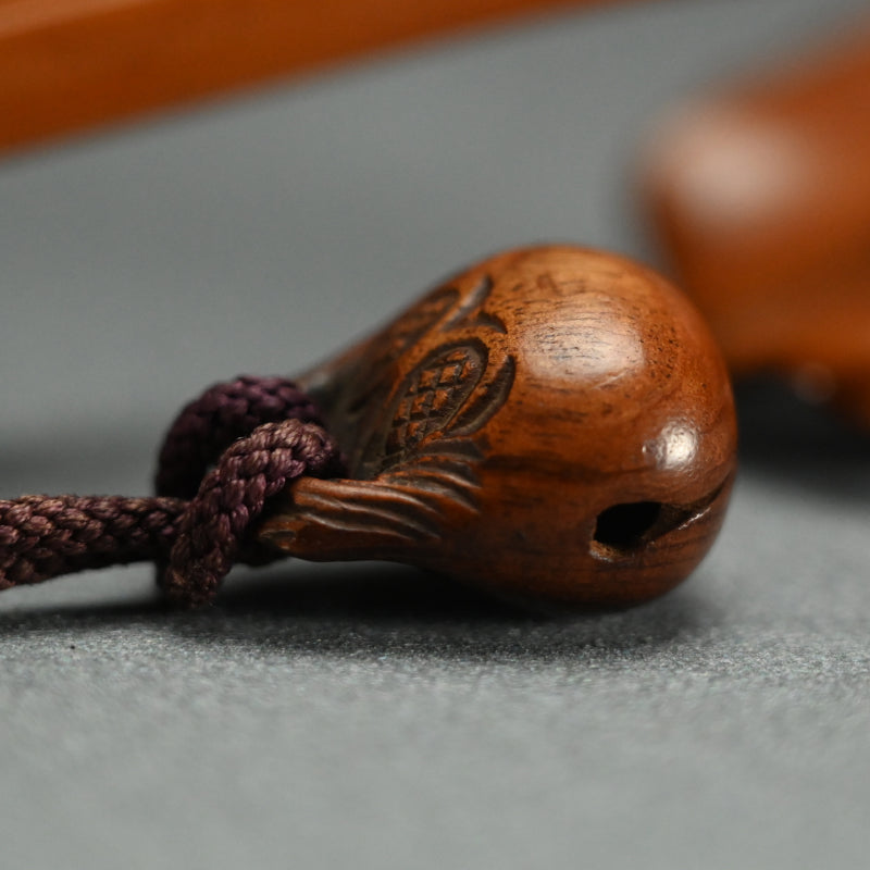 Antique Lotus Shaped Boxwood Nyoi ー黄陽木霊芝如意