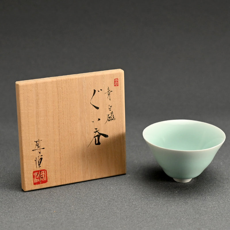 Seihakuji Porcelain Guinomi ー“青白磁 ぐい呑”