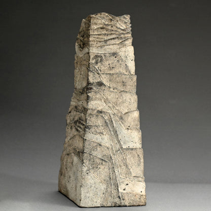 Tall Striated Vase ー佐藤 和彦 "石化瓷彫文壺”