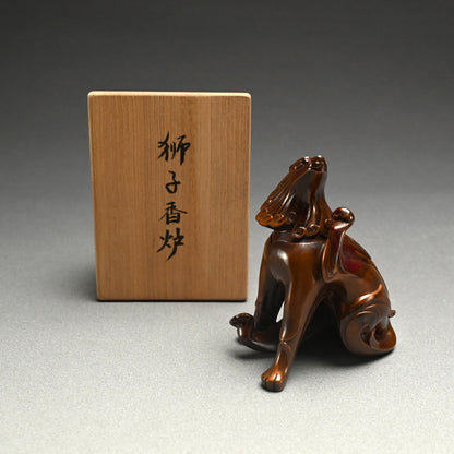 Shishi Lion Bronze Koro Incense Burner ー蓮田修吾郎 ”朱銅 狛犬香炉”