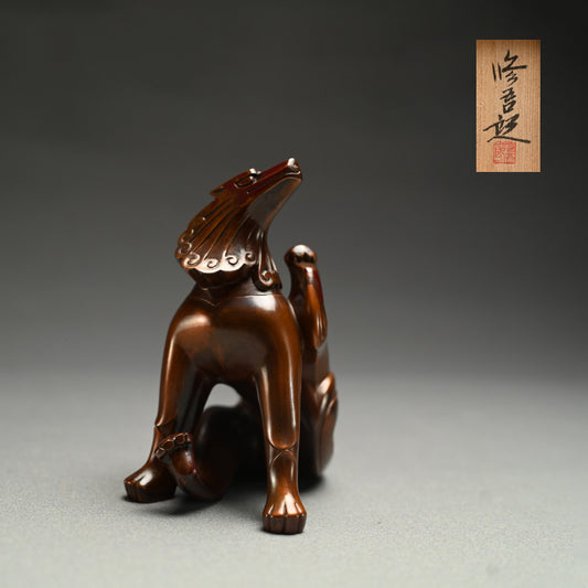 Shishi Lion Bronze Koro Incense Burner ー蓮田修吾郎 ”朱銅 狛犬香炉”