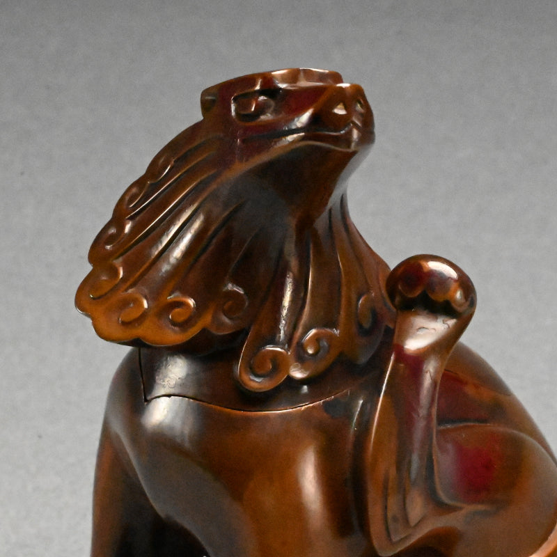 Shishi Lion Bronze Koro Incense Burner ー蓮田修吾郎 ”朱銅 狛犬香炉”