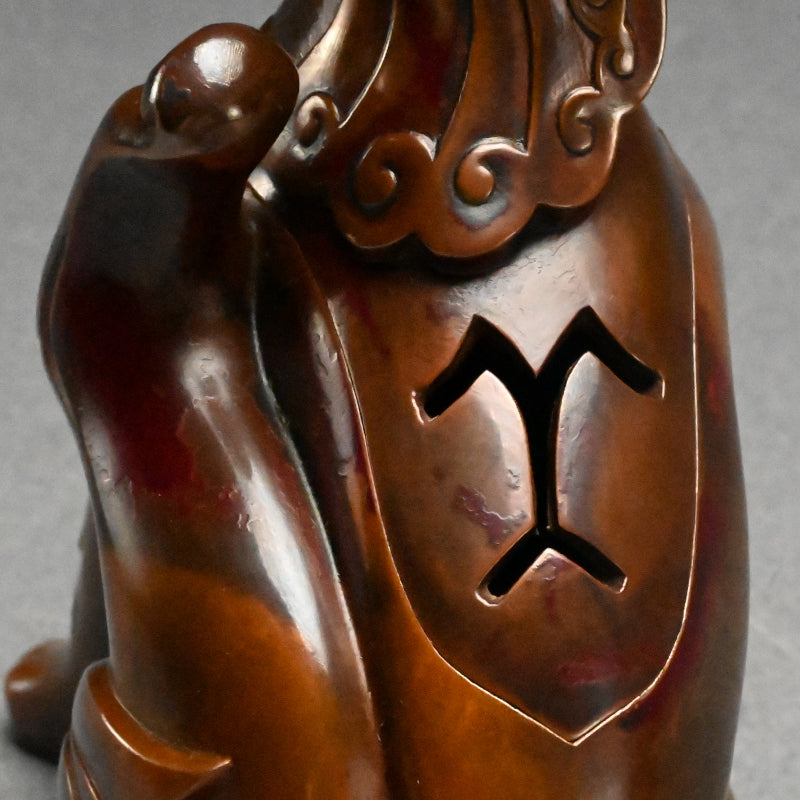 Shishi Lion Bronze Koro Incense Burner ー蓮田修吾郎 ”朱銅 狛犬香炉”