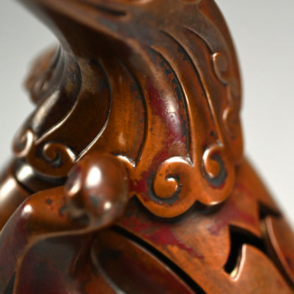 Shishi Lion Bronze Koro Incense Burner ー蓮田修吾郎 ”朱銅 狛犬香炉”