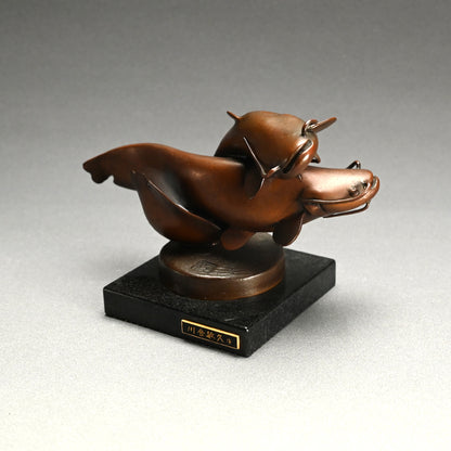 Bronze catfish statue