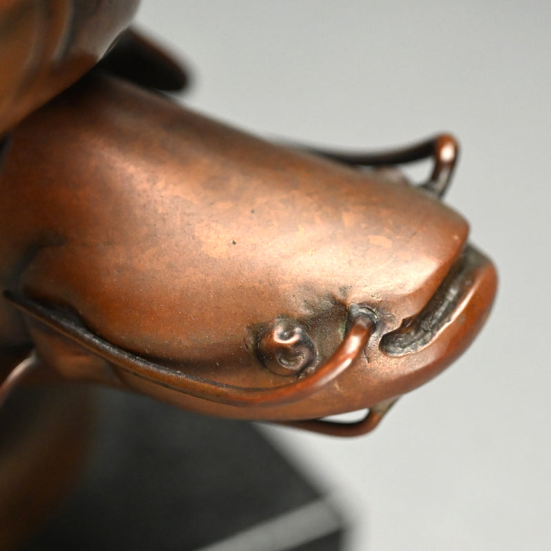 Bronze catfish statue