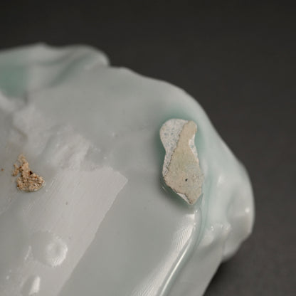 Striking Celadon Plate ー“青白磁 くわ形皿”