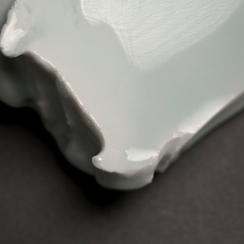 Striking Celadon Plate ー“青白磁 くわ形皿”