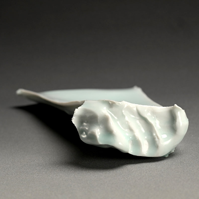 Striking Celadon Plate ー“青白磁 くわ形皿”