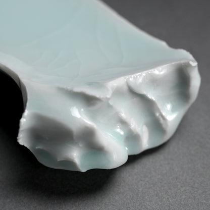 Striking Celadon Plate ー“青白磁 くわ形皿”