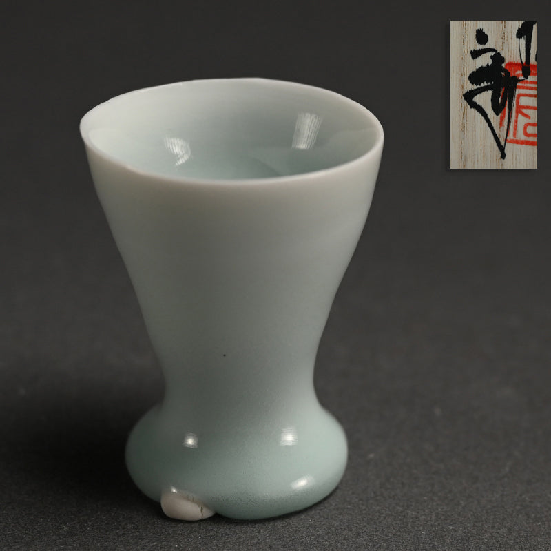 Contemporary Celadon Guinomi ー“青白磁 杯”