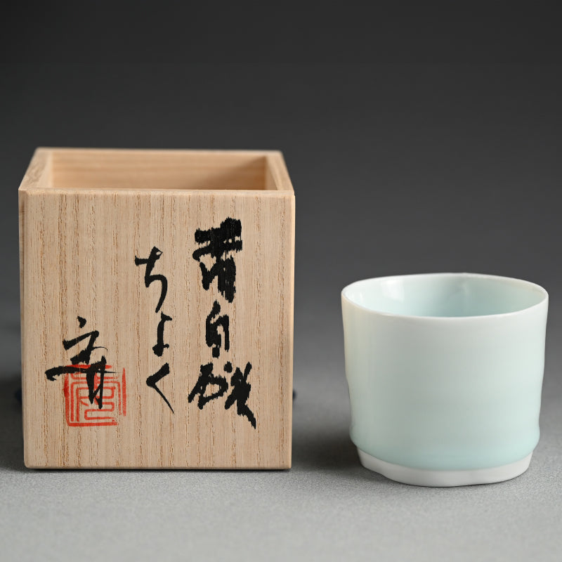 Contemporary Celadon Soba Cup ー“青白磁 ちょこ”