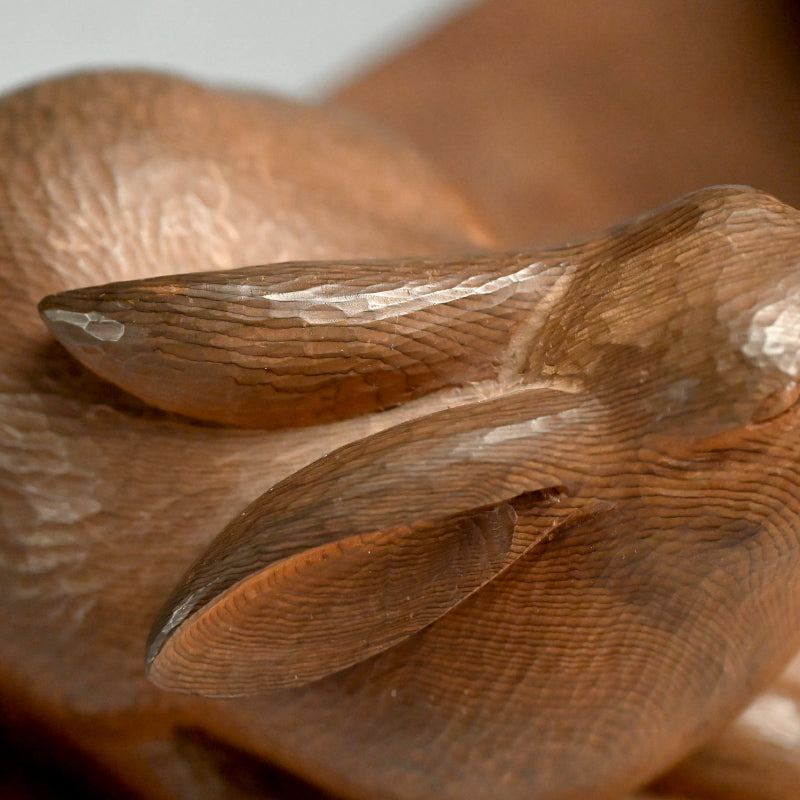 Serenity in Wood, a Carved Rabbit Okimono