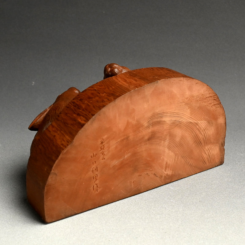 Serenity in Wood, a Carved Rabbit Okimono