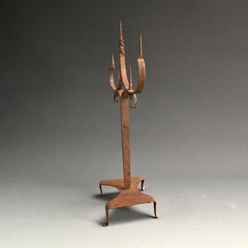 Antique Japanese Hand-forged Iron candle stand