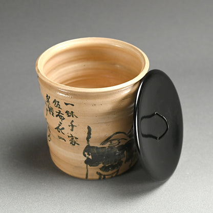 Mizusashi With Begging Monks by Gyokusen