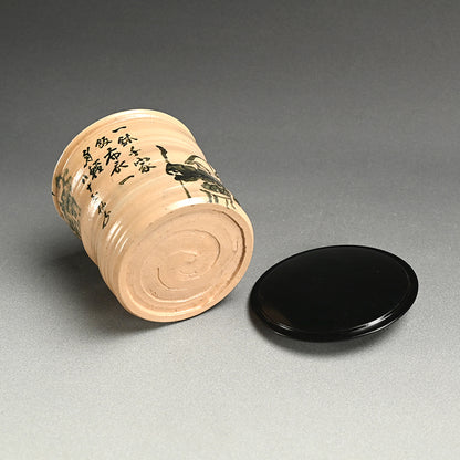 Mizusashi With Begging Monks by Gyokusen