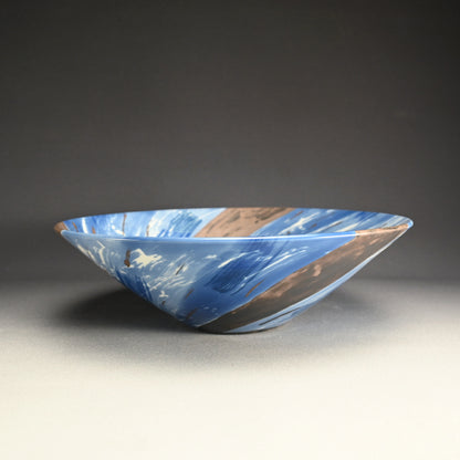 Huge Silver Glazed Blue & White Bowl ー“染付銀彩 鉢”