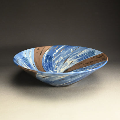 Huge Silver Glazed Blue & White Bowl ー“染付銀彩 鉢”