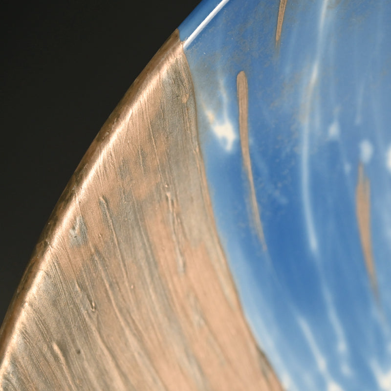 Huge Silver Glazed Blue & White Bowl ー“染付銀彩 鉢”