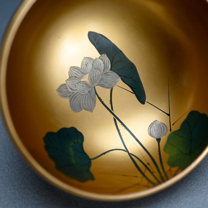 5 Antique Japanese Gold Lacquered Soup Bowls