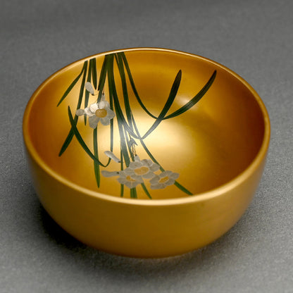 5 Antique Japanese Gold Lacquered Soup Bowls