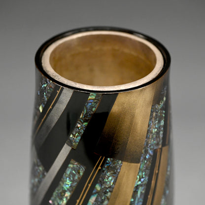 Unusual Inlayed Lacquer Vase ー服部 峻昇 "花入"