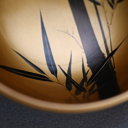 Pair Gold Lacquered Kaiseki Soup Bowls