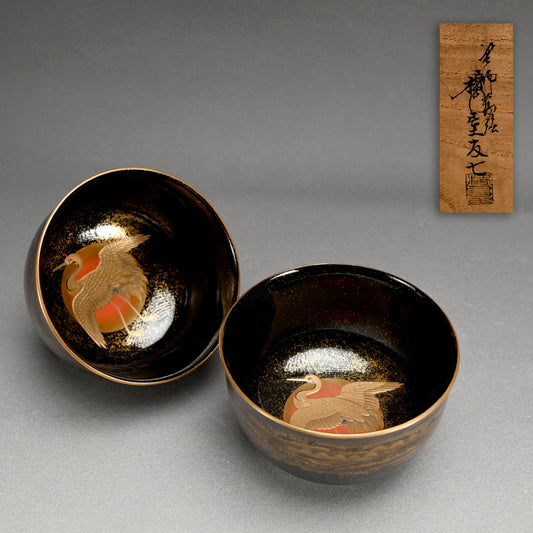 Lacquered Haisen Bowl Set ー橘屋 友七 “蒔絵盃洗”