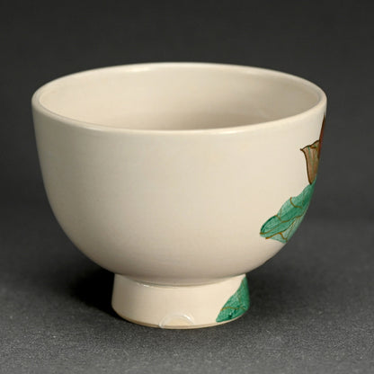 Exquisite Lotus Chawan Tea Bowl ー水出 勝 "白釉 蓮 茶盌"