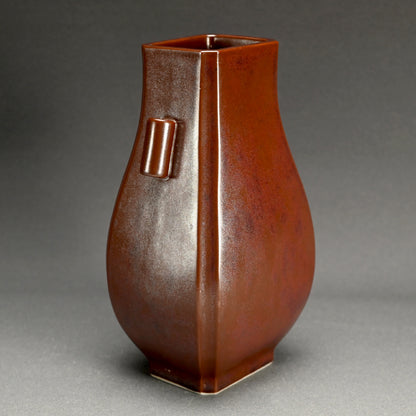 Classical Chinese Style Vase ー二代 諏訪 蘇山 "織砂釉 笈耳 花入"