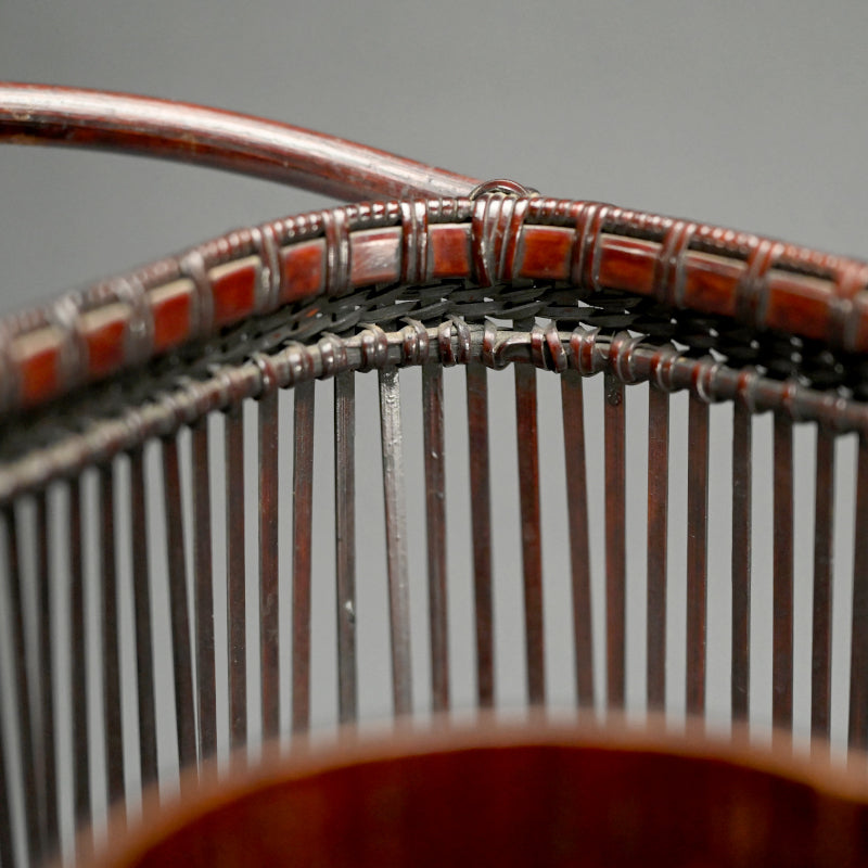 Bamboo Basket Titled Hosei ー竹雲斎 造 “萌生 花籃”