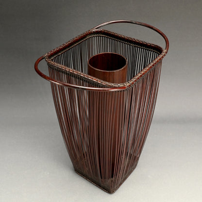 Bamboo Basket Titled Hosei ー竹雲斎 造 “萌生 花籃”