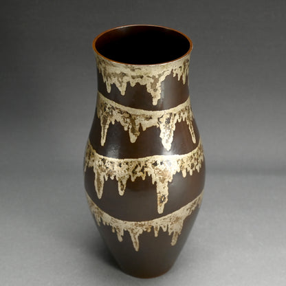 Bronze Vase Dripping with Silver ー柴野 和聖 “銀燭付黒味銅花瓶”